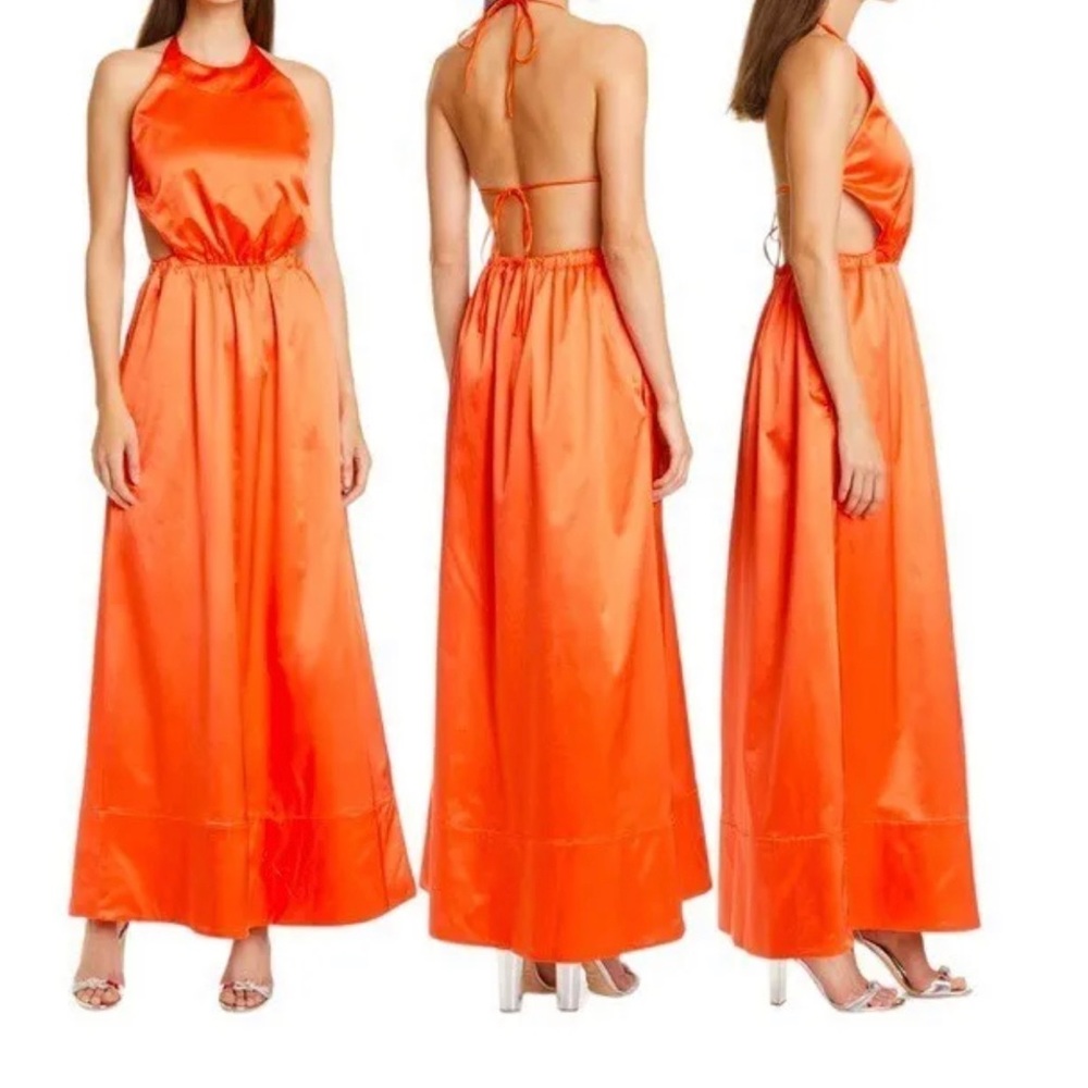STAUD Sydney Halter Dress